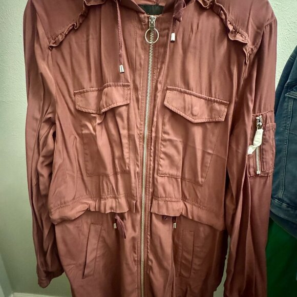 🌸 Express Hooded Utility Jacket | Size L | NWT | Dusty Rose - Picture 4 of 7